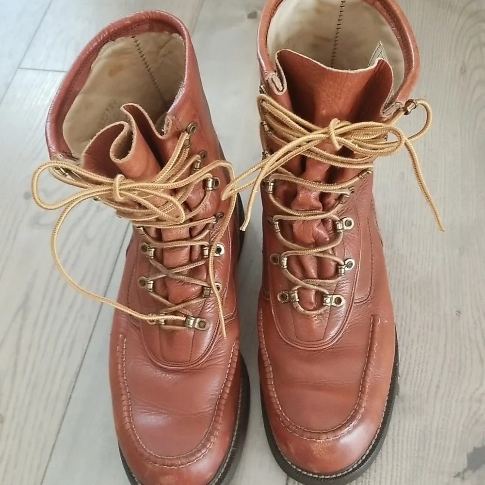 Mens VINTAGE Wards Power House Work Boots Full Leather Sz 10.5 D